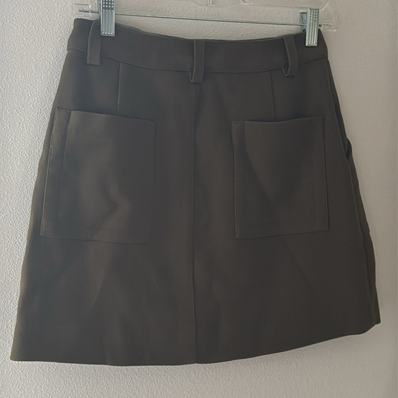 Frank And‎ Oak olive green utility mini skirt Sz S - Picture 3 of 8